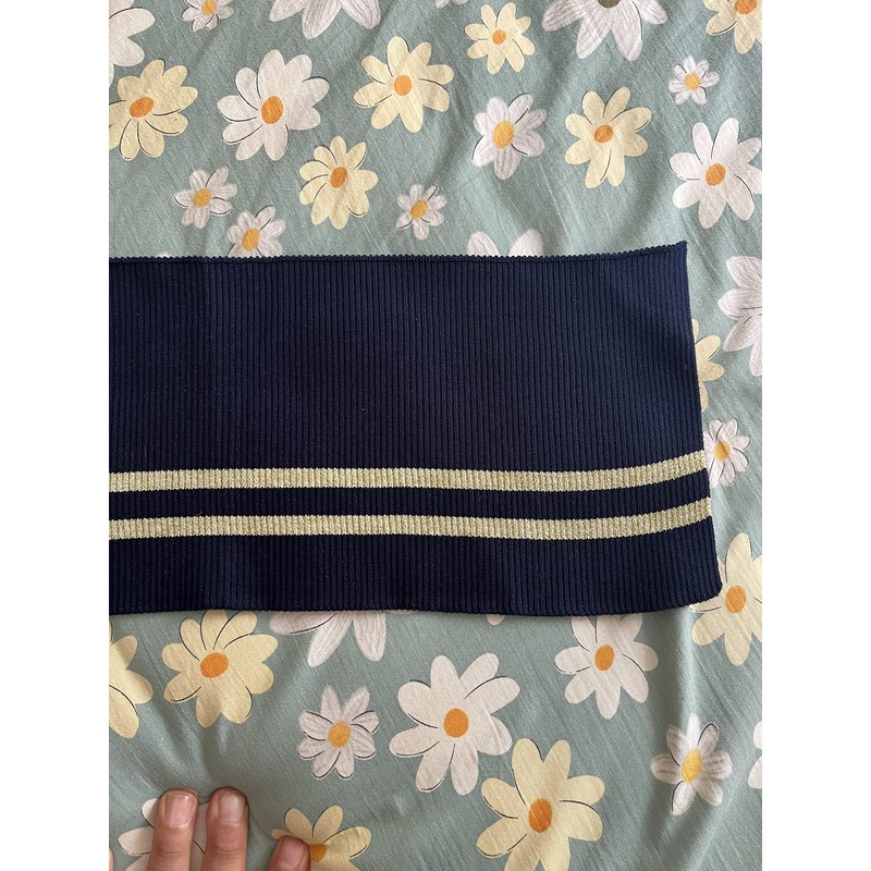 TinaKim Ribbing Fabric for Waistband, Sew Trim Material (Blue +