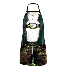 SightYoung Oktoberfest Apron for Men,German Party Funny Supplies,Lederhosen Funny Aprons,Oktoberfest Bavarian Kitchen Cooking Apron for Men(White Shirt and Green Jacket)
