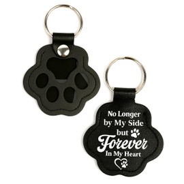 Pet Paw Keychain – Refillable Leather Paw Print Keepsake for Dog or Cat Hair, Transparent Pet Memorial Keychain with Clear Compartment, Sympathy Gift for Pet Lovers, Fur Animal Paw Shaped Pendant