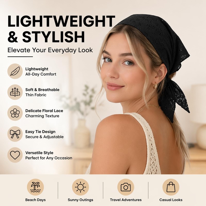 Hair Accessories Set For Women - Headscarf - Scrunchie -