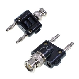 Oiyagai 2pcs BNC Male to Double Banana Male Female Binding Adapter RF Coaxial Adapter BNC to Banana Coax Male Splitter Connector