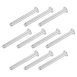 sourcing map 10Pcs 4mmx35mm Single Hole Clevis Pins, 304 Stainless Steel Flat Head Single Hole Clevis Pins for Mechanics Repair, Furniture Installation, Industrial Equipment, DIY (Silver)