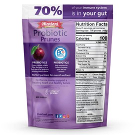 Mariani Probiotic Pitted Prunes, 7 oz - Resealable Bag, Dried Pitted Plums, High Fiber, Supports Digestive Health