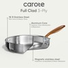 CAROTE 10" Classic Stainless Steel Deep Frying Pan with Lid,
