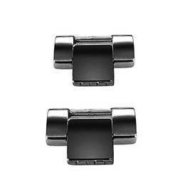 Duoan 0.8" High Polished Extra Links for Smart Watch Band, 2pcs (Black)