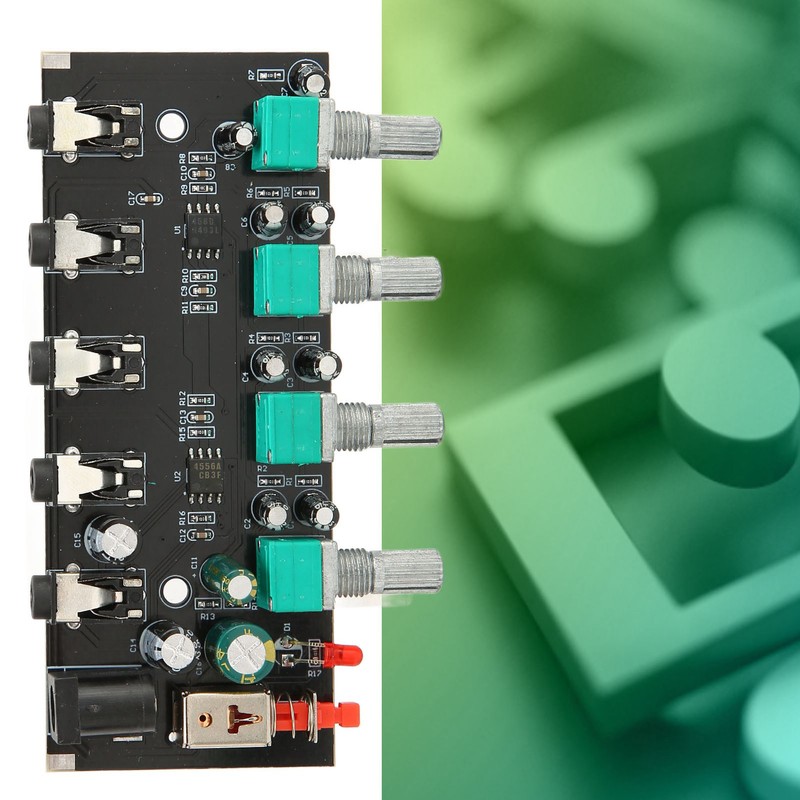 4 Way Stereo Mixer Board 4 In 1 Out Adjustable