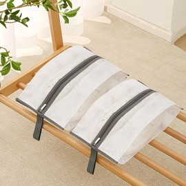 2 Pieces Travel Shoe Bags, Dirt-Resistant Shoe Bag, Shoe Bag Travel Shoe Bag with Zipper for Travel and Home Storage, White, shoe bags