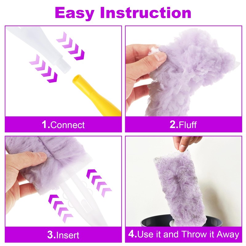 LISHINE 50 Count 360 Heavy Duty Duster Refills Bulk Compatible