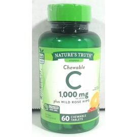 Nature's Truth Vitamin C w/Wild Rose Hips, Natural Orange, 500 mg, 60 Tablets