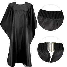 Rcxnm Black Nylon Hairdressing Cape with Elastic Waist and Buckles, black