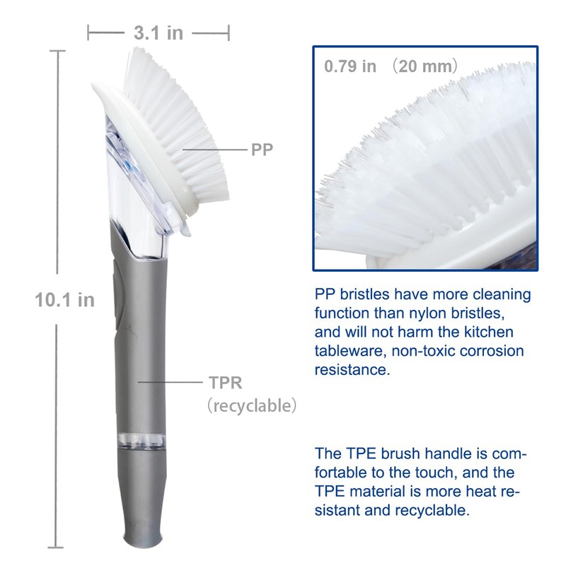 CELOX Dish Brush with Soap Dispenser for Cleaning Pots, Dishes,