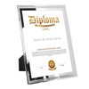 GraduatePro A4 Glass Certificate Frame Double Silver Line Document Diploma