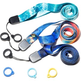 GrliTra 3 Anti-Loss Lanyards with 3 Silicone Protective Sleeves Silicone Bands Anti Slip Rubber Rings Necklace Lanyard Anti-Loss Pendant for Pen Keychain Keyring