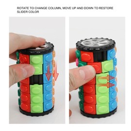 Hztyyier Cylinder Puzzle Toy, 7 Layers 3D Puzzles Cubes DIY Cylinder Slide Logic Toy for Kids and Adults