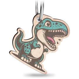 T Rex Schlüsselanhänger handgemacht aus Holz, Glücksbringer, Dinosaurier Mini T-Rex, Schlüsselanhänger Partner, Paar Geschenk, für beste Freundin