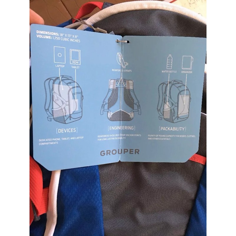 Samsonite 75590-291 Outlab Grouper Backpack Multipurpose Backpack Blue/White/Red