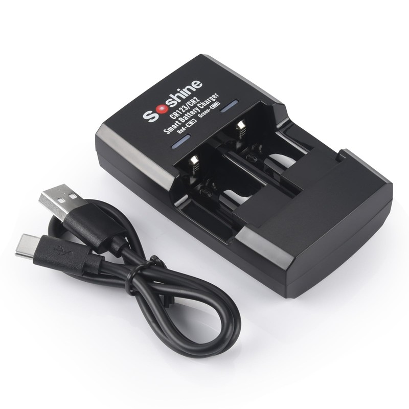 Soshine CR2 RCR123A Battery Charger for RCR123 16340 CR2 15270