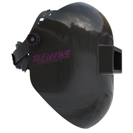 Tefuawe Black Chopped Fiberglass Sugar Scoop Welding Helmet, Medium Cut Top and Bottom Pipeline Welding Hood