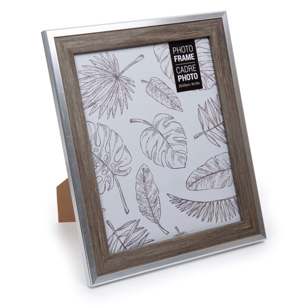 Truu Design Modern-Contemporary Beautiful Woodgrain Metallic Picture Frame, 8 x