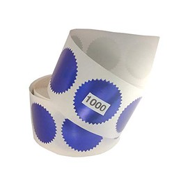 Legal Embossing Labels, Metallic Foil Stickers, 2" Starburst Serrated Edge, (Awards, Crafts, Envelopes, Notary Embossing) (Roll of 1000) (Blue)