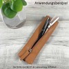 SinnWunder® Real Leather Pencil Case with Elastic Band for Ring