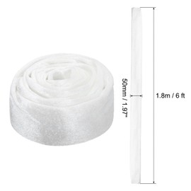 PATIKIL 1.97" x 6Ft Chandelier Chain Cord Cover, 1 Pcs Velvet Cloth Fabric Chain Sleeve for Chandelier, Wires Swing, Cable, White