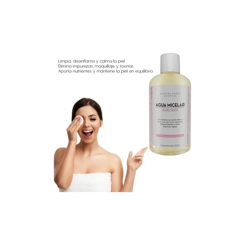 Agua Micelar Orgánica Jazmín Y Ac. Hialurónico Vegano 250ml