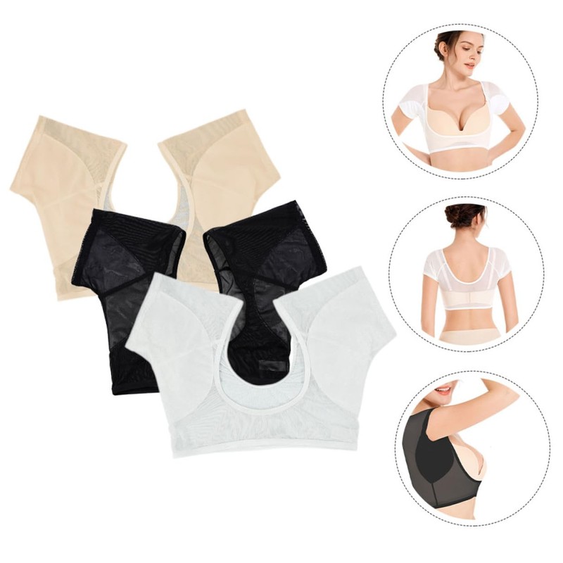 KOMBIUDA Sweat-proof Comfortable Underarm Vest 3pcs Pack Breathable Washable for