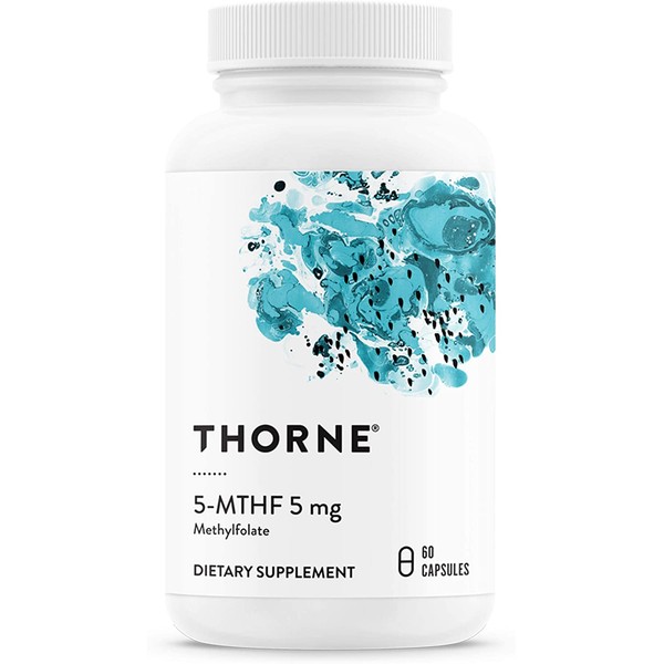Thorne Research - 5-MTHF 5 mg Folate - Active Vitamin B9 Folate Supplement - 60 Capsules