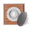 Modern Living Square Wireless Doorbell in Mahogany and Brushed Nickel