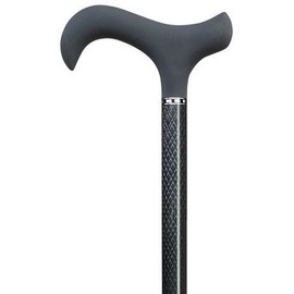 Ladies Fashionable Soft Touch Derby Cane Black Triple Wound Carbon Fiber -Affordable Gift! Item #DHAR-9075408