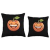 Persimmon Fruit Smiling Comic Style Throw Pillow