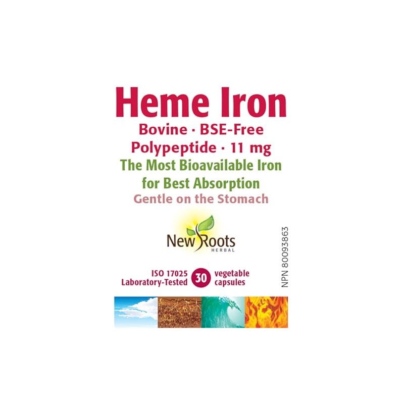 New Roots Herbal - Heme Iron (Bovine) Polypeptide 11 mg,