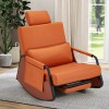 AECOJOY Glider Rocking Chair, Nursery Rocking Chair w/Adjustable Headrest, Side