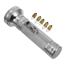 DOITOOL Retro Classic Portable Flashlight Old Fashioned Torch Light for Camping Emergencies & Home Use Includes 5 Light Bulbs No Batteries Heavy Duty Design