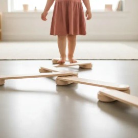 Barras De Equilibrio Montessori Niños Bebe Vigas 3 Pz 60 Cm