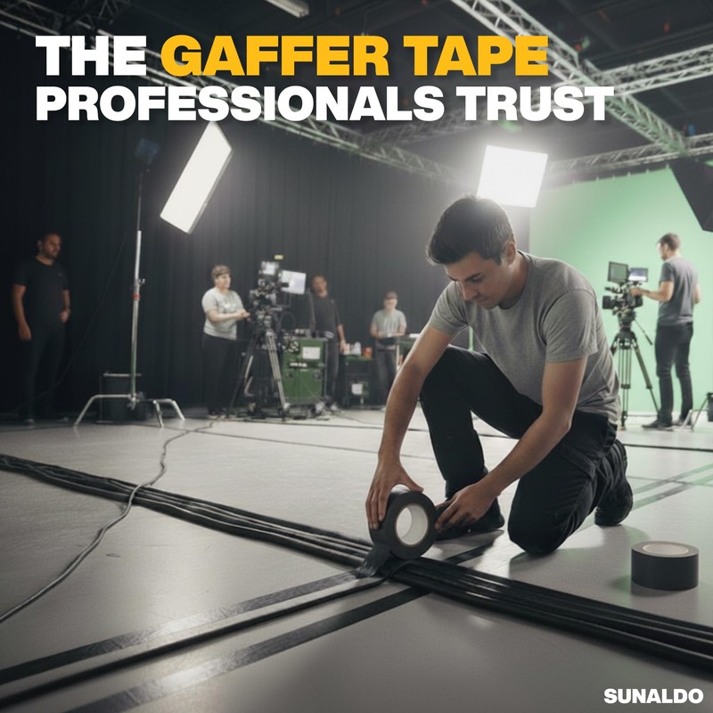 SUNALDO Gaffers Tape Heavy Duty, Easy to Rip, Residue-Free Professional