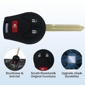 Lezhey Key Fob Replacement Fits for Nissan Versa Xterra Rogue Sentra Titan Armada Cube Frontier NV 2008-15 Infiniti FX35 45 2003-09 Smart Car Keyless Entry Remote Control Start Key Fob CWTWB1U751