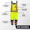 Global Glove High-Visibility Insulated Winter Bibs with Durable Water-Resistant Finish,