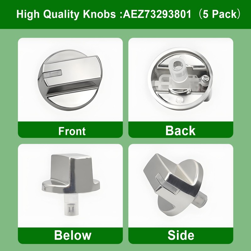 5 Pack AEZ73293801 Burner Control Knob Replacement,Compatible with LG Range/Stove