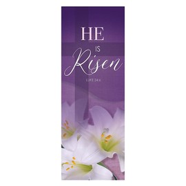 Trinity Church Supply Inspiring X-Stand Banner Soulful Sanctuary Christian Church Banners, Divine Reverence Christian Religious Banners, He is Risen, 23 Inch x 63 Inch