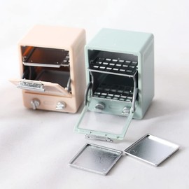 Miniature Microwave Dollhouse Oven Kitchen Furniture 1 12 Scale Accessories Mini House Oven Model Miniatures Plastic Mini Kitchen Appliance DIY Accessory Decoration (Pink)