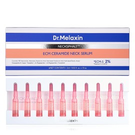Dr.Melaxin Neck Tightening Ampoule – Firming & Lifting Ampoule for Neck Wrinkles & Sagging Skin, Necksphalt ECM Barrier Anti-Aging Korean Neck Care Treatment, 1.5ml×10ea