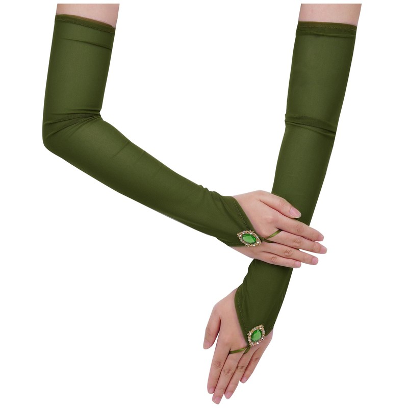 phnydreg Fingerless Gloves for Women (1, Dark Green, One Size)