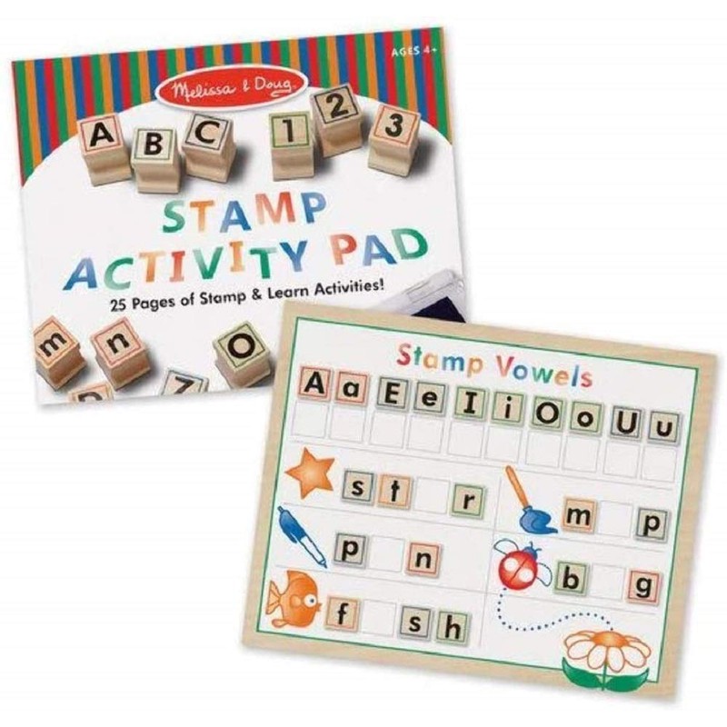 MELISSA & DOUG Wooden ABC Activity Stamp Set, 1 EA