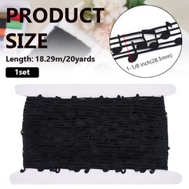 FINGERINSPIRE 20 Yards Hollow Music Note Ribbon 1-1/8 inch Cut Out Music Craft Ribbon Black Musical Decorative Ribbon Engraved Music Notation Ribbon for Cloth Gift Wrapping Music Birthday Party Decor