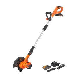 VEVOR Lawn Edger, 9-inch Large Blade, 20 V Battery Powered Cordless Edger Lawn Tool with 3-Position Blade Depth, Adjustable Handle, with Battery and Charger, for Lawns, Driveways, and Sidewalk Edges