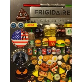 Monster Magnets 3D Mini Food Drinks Fridge Magnets Pizza Soda Coffee Beer Handmade Lot 🧲 24pc