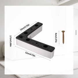 lasuroa 4 Stück Couchfüße Ersatz, 2,7cm Hohe L-Förmige Sofabeine mit Schrauben wasserdichte Kunststoff Möbelfüße für Gartenmöbel Sofa Tisch und Stuhl