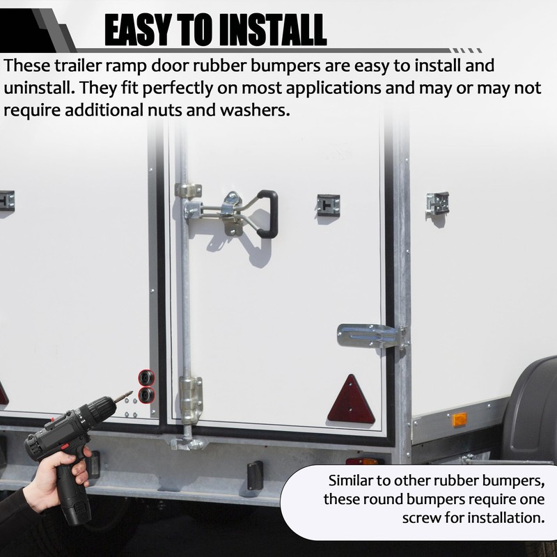 TonGass 1" Tall Trailer Ramp Door Bumpers Universal Fit Bumper